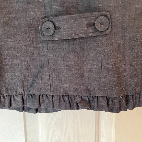 Loft Chambray Crop Blazer Ruffle Trim 3/4 Sleeves Blazer Women's Size 10 NWT - Picture 8 of 12
